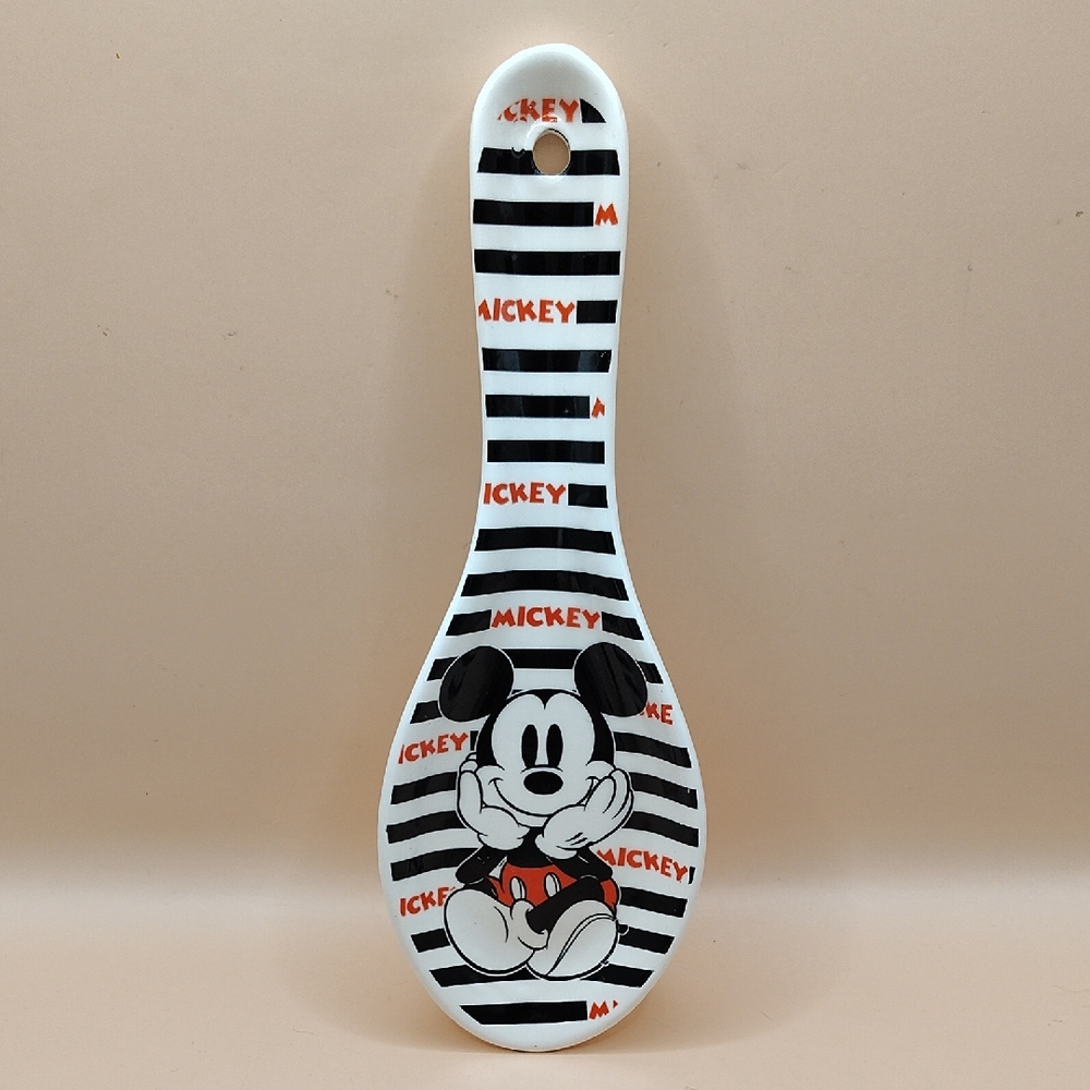 Jerry Leigh Disney Mickey Mouse Stripes Ceramic Spoon Rest 9" Long